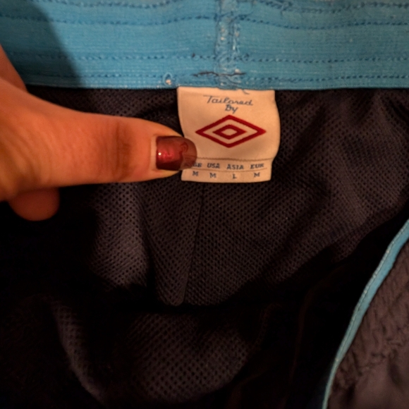 Umbro Blue Retro Track Pants With Zip Leg - Picture 3 of 5